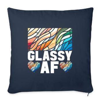 Vitrail artiste Vitrail Art - Housse de coussin décorative 45 x 45 cm - bleu marine - Devant