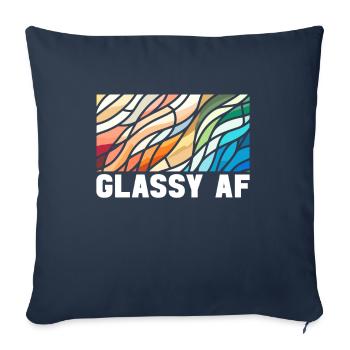 Vitrail artiste Vitrail Art - Housse de coussin décorative 45 x 45 cm - bleu marine - Devant
