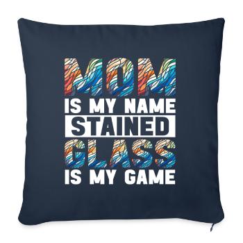 Vitrail artiste Vitrail Art - Housse de coussin décorative 45 x 45 cm - bleu marine - Devant