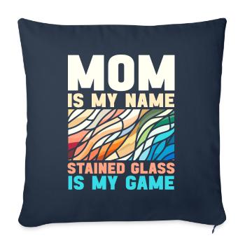 Vitrail artiste Vitrail Art - Housse de coussin décorative 45 x 45 cm - bleu marine - Devant