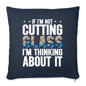 Vitrail artiste Vitrail Art - Housse de coussin décorative 45 x 45 cm - bleu marine - Devant