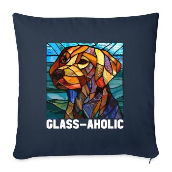 Vitrail artiste Vitrail Art - Housse de coussin décorative 45 x 45 cm - bleu marine - Devant