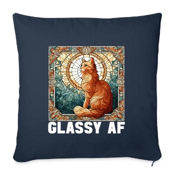 Vitrail artiste Vitrail Art - Housse de coussin décorative 45 x 45 cm - bleu marine - Devant