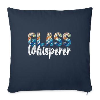 Vitrail artiste Vitrail Art - Housse de coussin décorative 45 x 45 cm - bleu marine - Devant