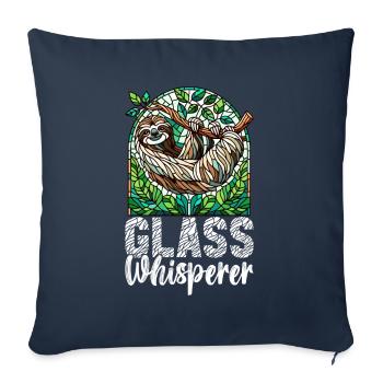 Vitrail artiste Vitrail Art - Housse de coussin décorative 45 x 45 cm - bleu marine - Devant
