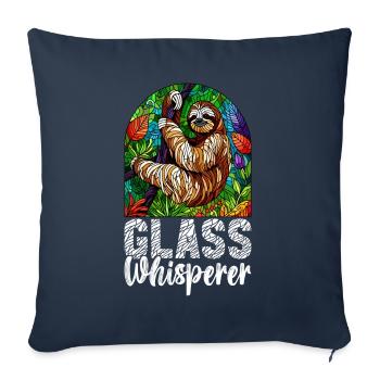 Vitrail artiste Vitrail Art - Housse de coussin décorative 45 x 45 cm - bleu marine - Devant