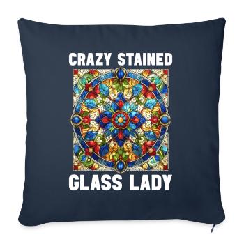 Vitrail artiste Vitrail Art - Housse de coussin décorative 45 x 45 cm - bleu marine - Devant