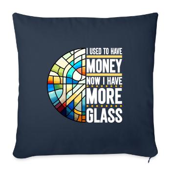 Vitrail artiste Vitrail Art - Housse de coussin décorative 45 x 45 cm - bleu marine - Devant