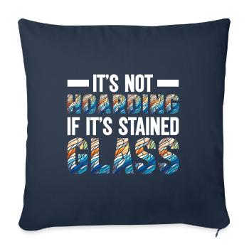 Vitrail artiste Vitrail Art - Housse de coussin décorative 45 x 45 cm - bleu marine - Devant