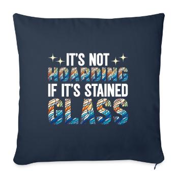 Vitrail artiste Vitrail Art - Housse de coussin décorative 45 x 45 cm - bleu marine - Devant