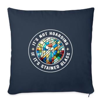 Vitrail artiste Vitrail Art - Housse de coussin décorative 45 x 45 cm - bleu marine - Devant