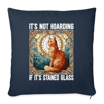 Vitrail artiste Vitrail Art - Housse de coussin décorative 45 x 45 cm - bleu marine - Devant