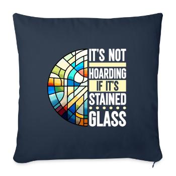 Vitrail artiste Vitrail Art - Housse de coussin décorative 45 x 45 cm - bleu marine - Devant