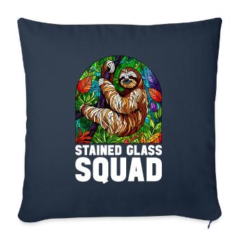 Vitrail artiste Vitrail Art - Housse de coussin décorative 45 x 45 cm - bleu marine - Devant