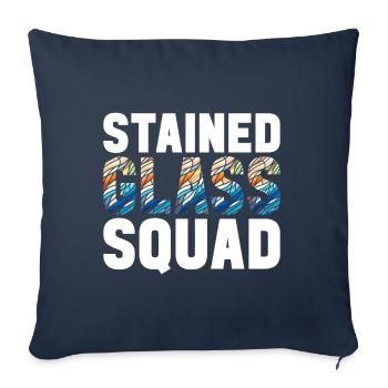 Vitrail artiste Vitrail Art - Housse de coussin décorative 45 x 45 cm - bleu marine - Devant