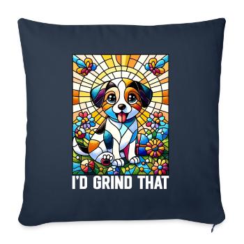 Vitrail artiste Vitrail Art - Housse de coussin décorative 45 x 45 cm - bleu marine - Devant