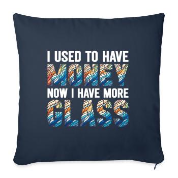 Vitrail artiste Vitrail Art - Housse de coussin décorative 45 x 45 cm - bleu marine - Devant
