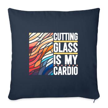 Vitrail artiste Vitrail Art - Housse de coussin décorative 45 x 45 cm - bleu marine - Devant