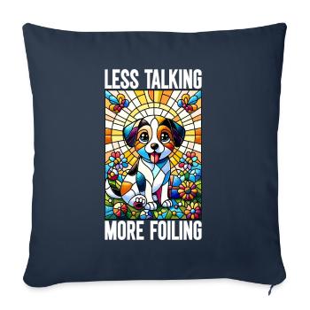 Vitrail artiste Vitrail Art - Housse de coussin décorative 45 x 45 cm - bleu marine - Devant
