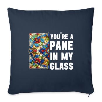 Vitrail artiste Vitrail Art - Housse de coussin décorative 45 x 45 cm - bleu marine - Devant