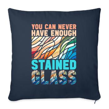 Vitrail artiste Vitrail Art - Housse de coussin décorative 45 x 45 cm - bleu marine - Devant