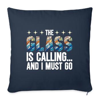 Vitrail artiste Vitrail Art - Housse de coussin décorative 45 x 45 cm - bleu marine - Devant