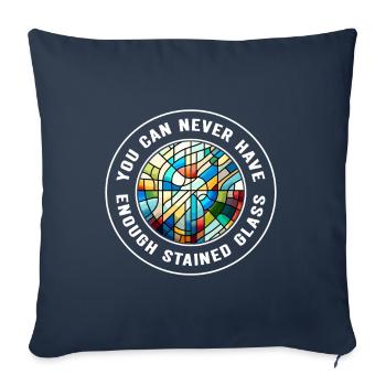 Vitrail artiste Vitrail Art - Housse de coussin décorative 45 x 45 cm - bleu marine - Devant