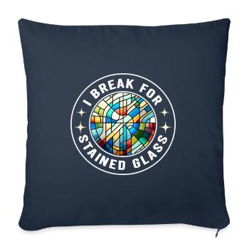 Vitrail artiste Vitrail Art - Housse de coussin décorative 45 x 45 cm - bleu marine - Devant