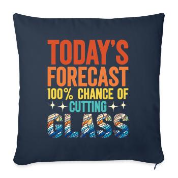 Vitrail artiste Vitrail Art - Housse de coussin décorative 45 x 45 cm - bleu marine - Devant
