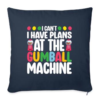Machine à chewing-gum Machine à chewing-gum - Housse de coussin décorative 45 x 45 cm - bleu marine - Devant