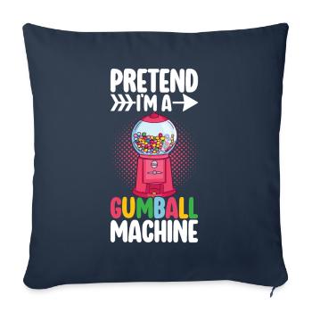 Machine à boules de gomme - Housse de coussin décorative 45 x 45 cm - bleu marine - Devant