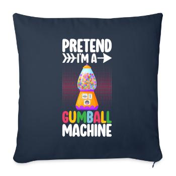 Machine à boules de gomme - Housse de coussin décorative 45 x 45 cm - bleu marine - Devant