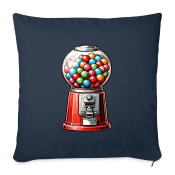 Machine à chewing-gum Machine à chewing-gum - Housse de coussin décorative 45 x 45 cm - bleu marine - Devant