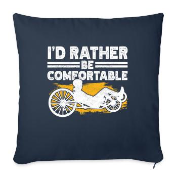 Tricycle couché Liegetrike Liegedreirad - Housse de coussin décorative 45 x 45 cm - bleu marine - Devant