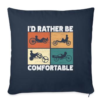 Recumbent Trike Liegetrike Liegedreirad - Sofakissenbezug 45 x 45 cm - Navy - Vorne