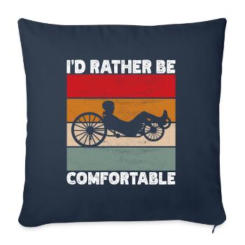 Recumbent Trike Liegetrike Liegedreirad - Sofakissenbezug 45 x 45 cm - Navy - Vorne