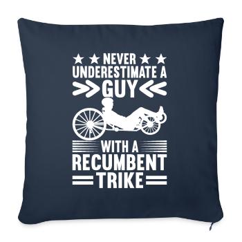 Recumbent Trike Liegetrike Liegedreirad - Sofa pillowcase 17,3'' x 17,3'' (45 x 45 cm) - navy - Front