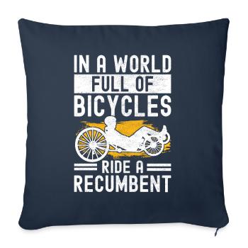 Recumbent Trike Liegetrike Liegedreirad - Sofa pillowcase 17,3'' x 17,3'' (45 x 45 cm) - navy - Front