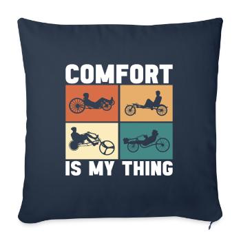 Recumbent Trike Liegetrike Liegedreirad - Sofakissenbezug 45 x 45 cm - Navy - Vorne