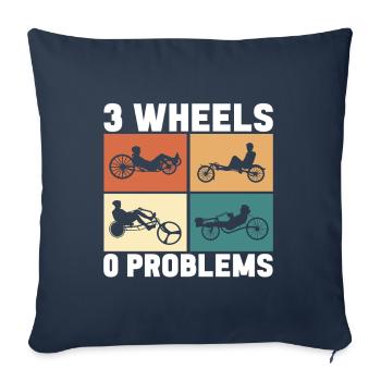 Recumbent Trike Liegetrike Liegedreirad - Sofakissenbezug 45 x 45 cm - Navy - Vorne