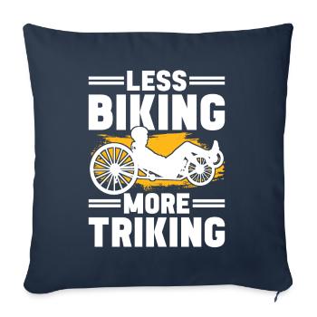 Tricycle couché Liegetrike Liegedreirad - Housse de coussin décorative 45 x 45 cm - bleu marine - Devant