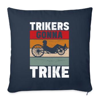 Recumbent Trike Liegetrike Liegedreirad - Sofa pillowcase 17,3'' x 17,3'' (45 x 45 cm) - navy - Front