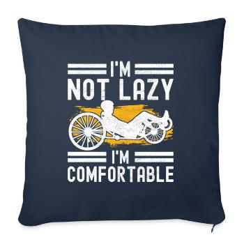 Tricycle couché Liegetrike Liegedreirad - Housse de coussin décorative 45 x 45 cm - bleu marine - Devant