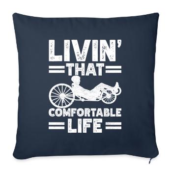 Recumbent Trike Liegetrike Liegedreirad - Sofa pillowcase 17,3'' x 17,3'' (45 x 45 cm) - navy - Front