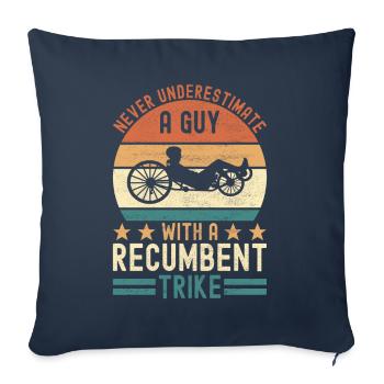 Recumbent Trike Liegetrike Liegedreirad - Sofa pillowcase 17,3'' x 17,3'' (45 x 45 cm) - navy - Front