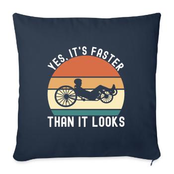 Recumbent Trike Liegetrike Liegedreirad - Sofakissenbezug 45 x 45 cm - Navy - Vorne