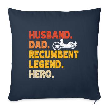 Recumbent Trike Liegetrike Liegedreirad - Sofa pillowcase 17,3'' x 17,3'' (45 x 45 cm) - navy - Front