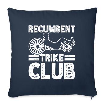 Tricycle couché Liegetrike Liegedreirad - Housse de coussin décorative 45 x 45 cm - bleu marine - Devant