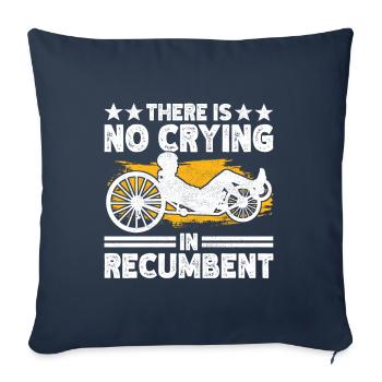 Tricycle couché Liegetrike Liegedreirad - Housse de coussin décorative 45 x 45 cm - bleu marine - Devant
