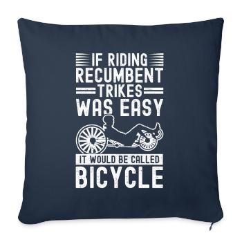 Recumbent Trike Liegetrike Liegedreirad - Sofa pillowcase 17,3'' x 17,3'' (45 x 45 cm) - navy - Front